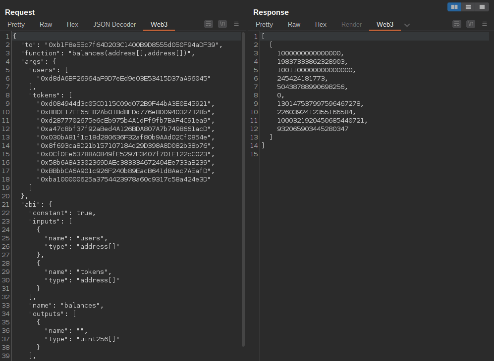 Decoded eth_call to Uniswap